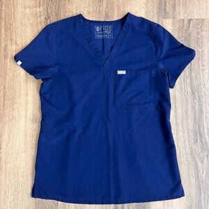 FIGS Technical Collection Navy Blue V Neck Scrub Top Sz XS